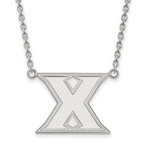 Sterling Silver Xavier U Large Initial X Pendant Necklace